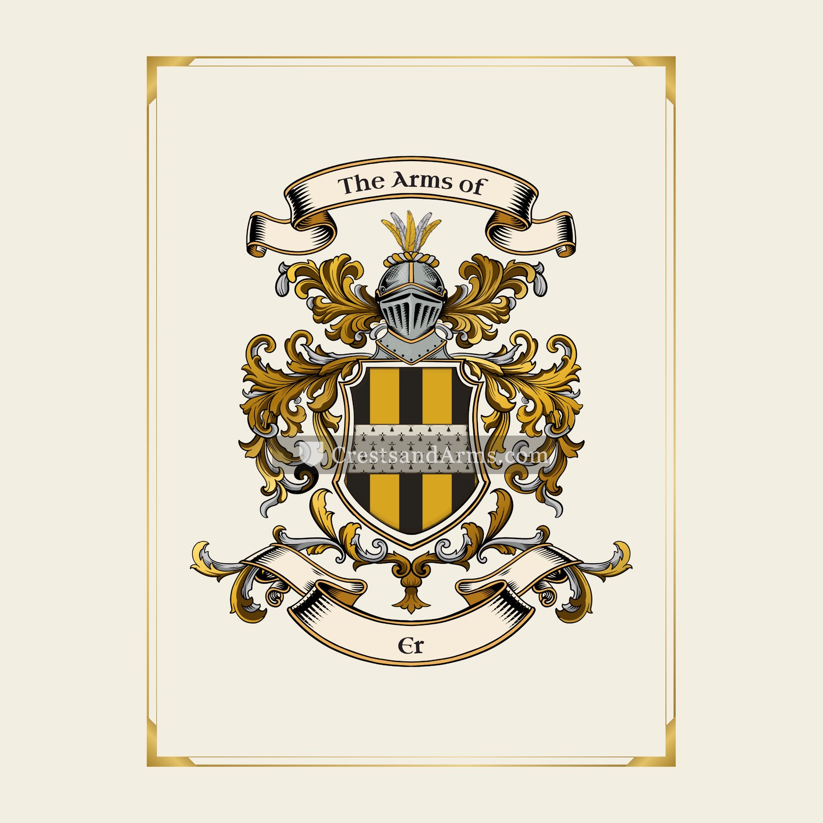 With gold border