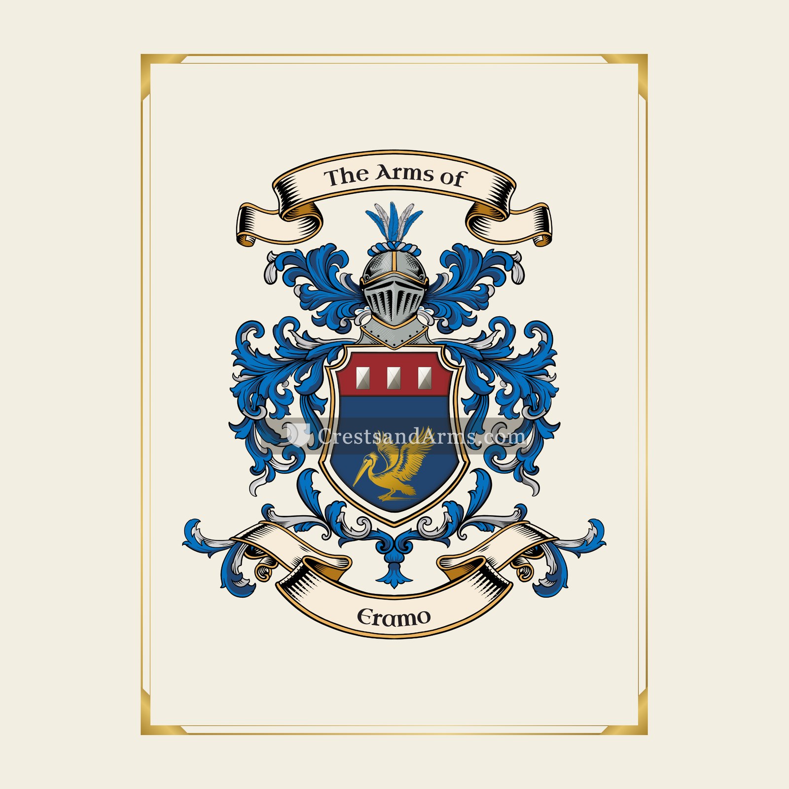 With gold border