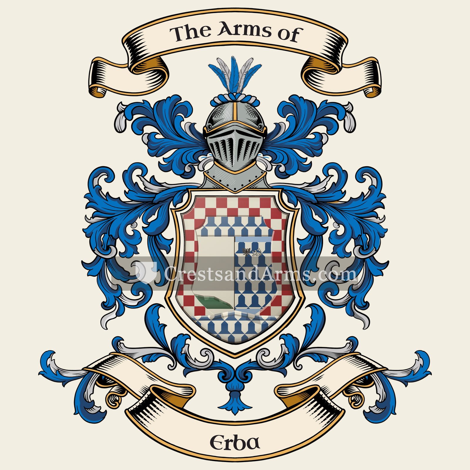 The Erba coat of arms, drawn from the recorded blazon