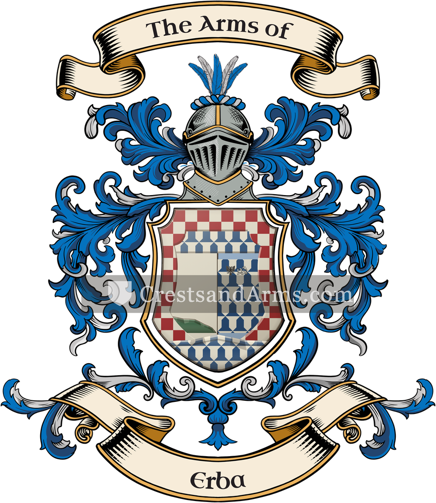 The Erba coat of arms, drawn from the recorded blazon