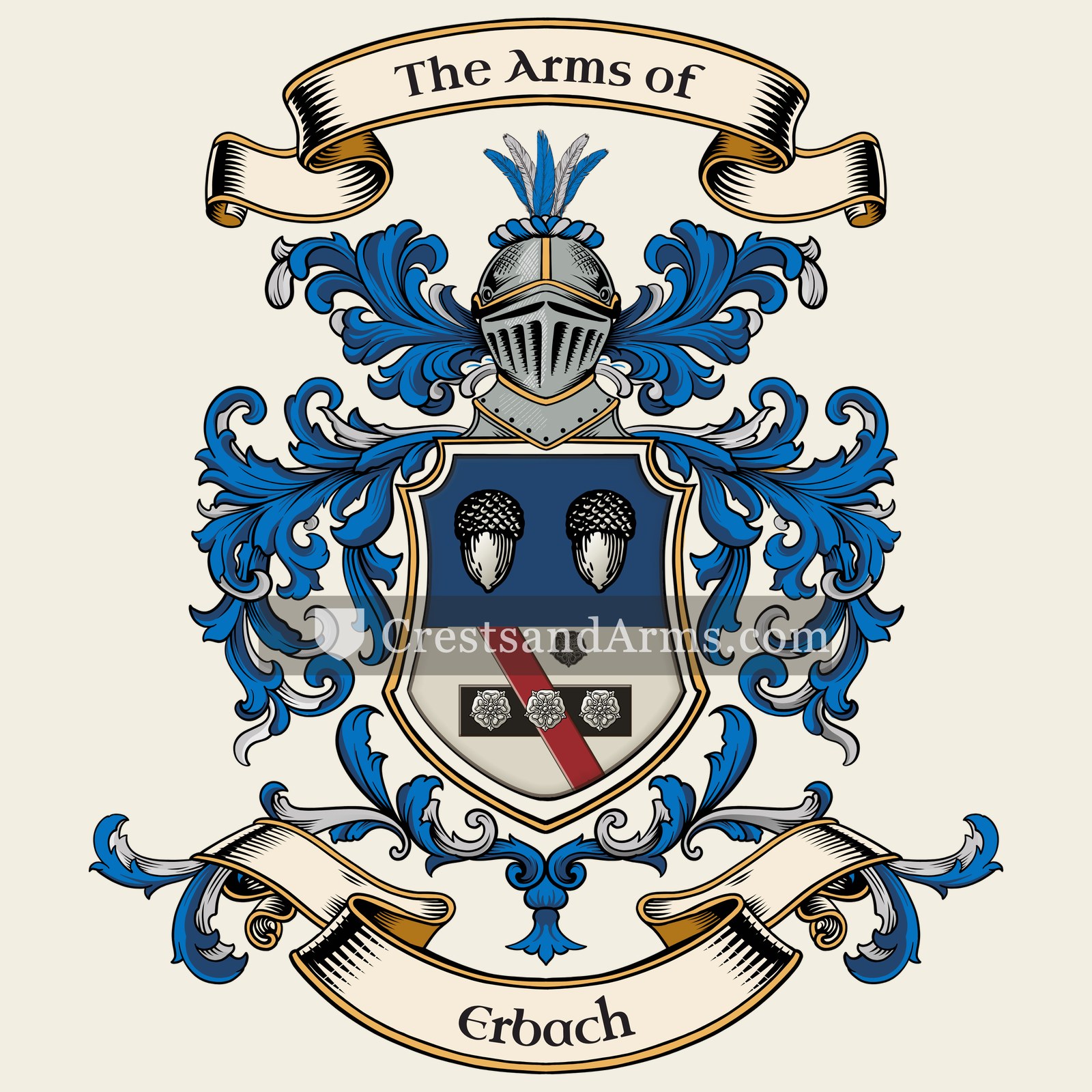 The Erbach coat of arms, drawn from the recorded blazon
