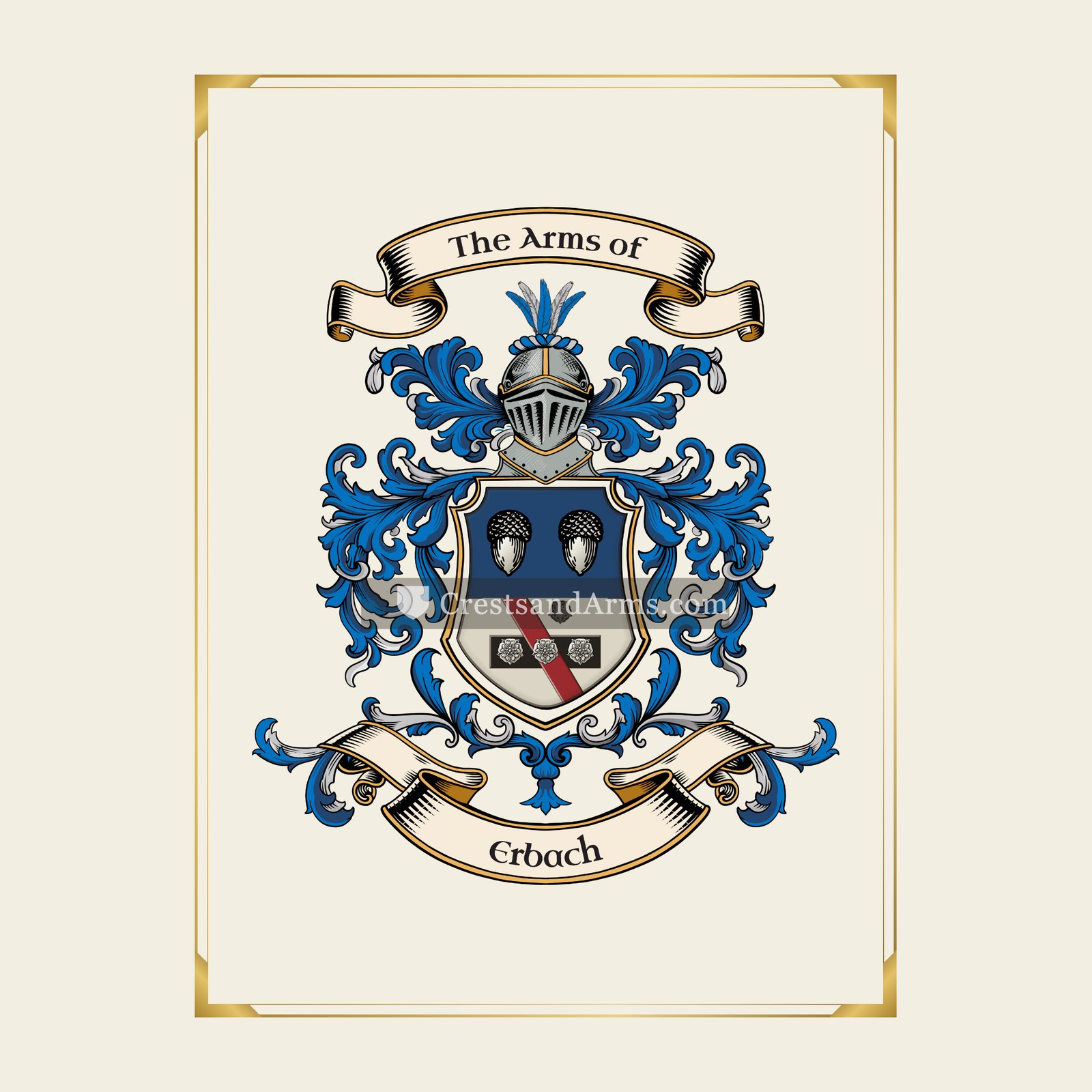 With gold border