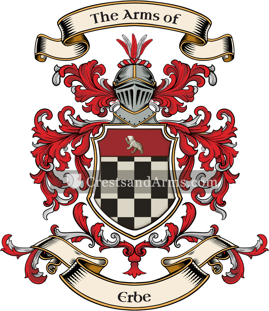 The Erbe coat of arms, drawn from the recorded blazon