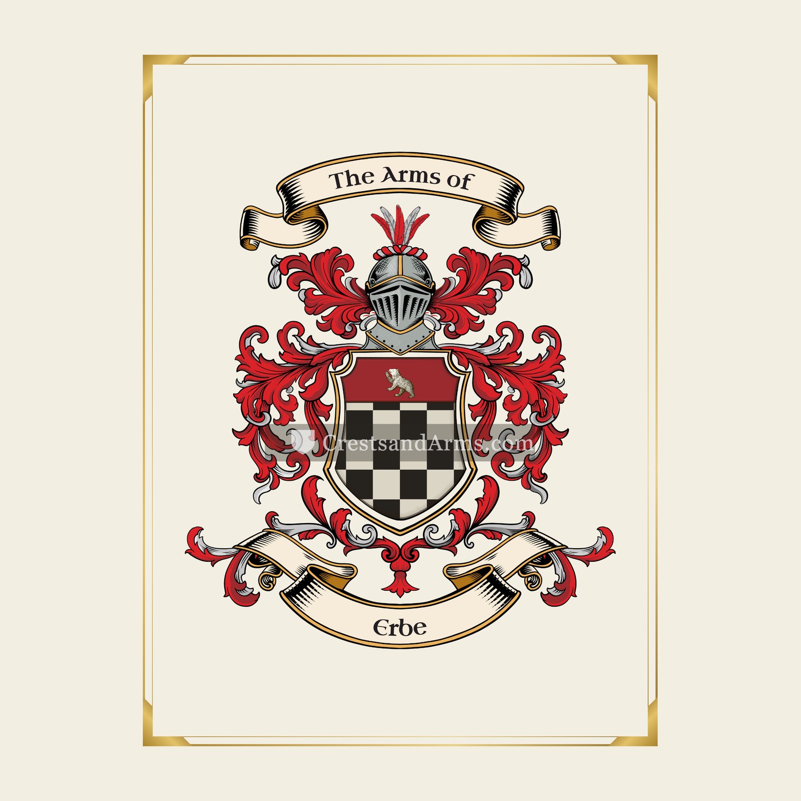 With gold border