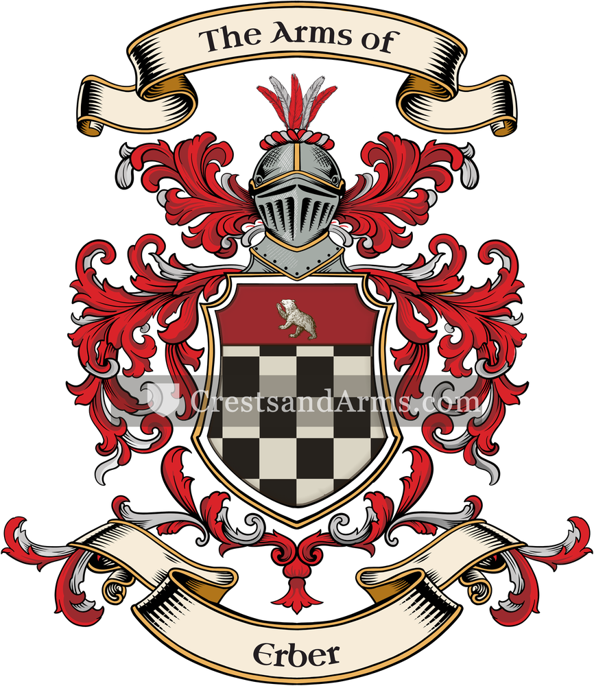 The Erber coat of arms, drawn from the recorded blazon