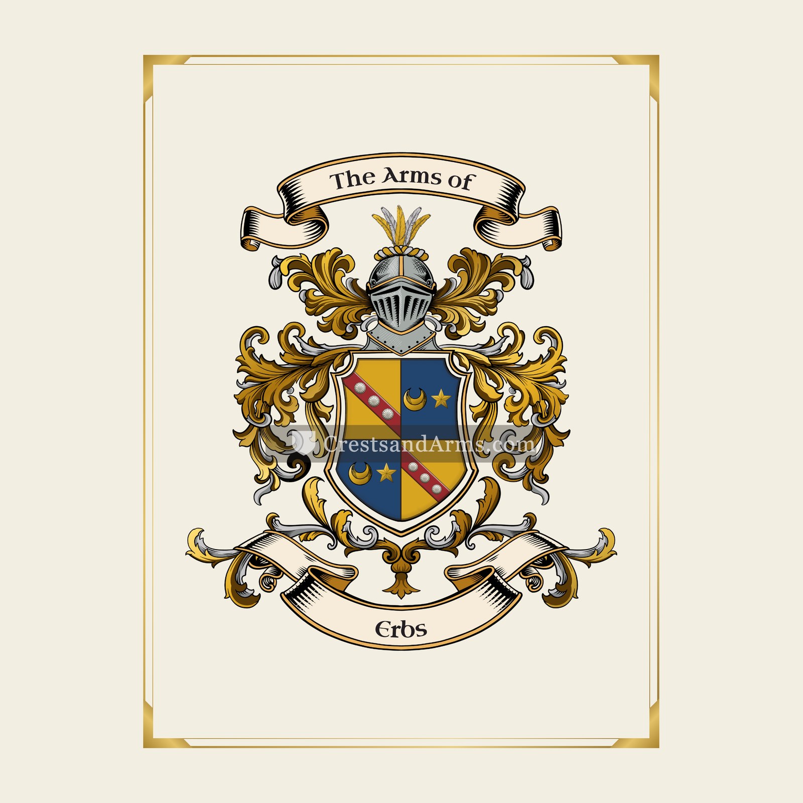 With gold border