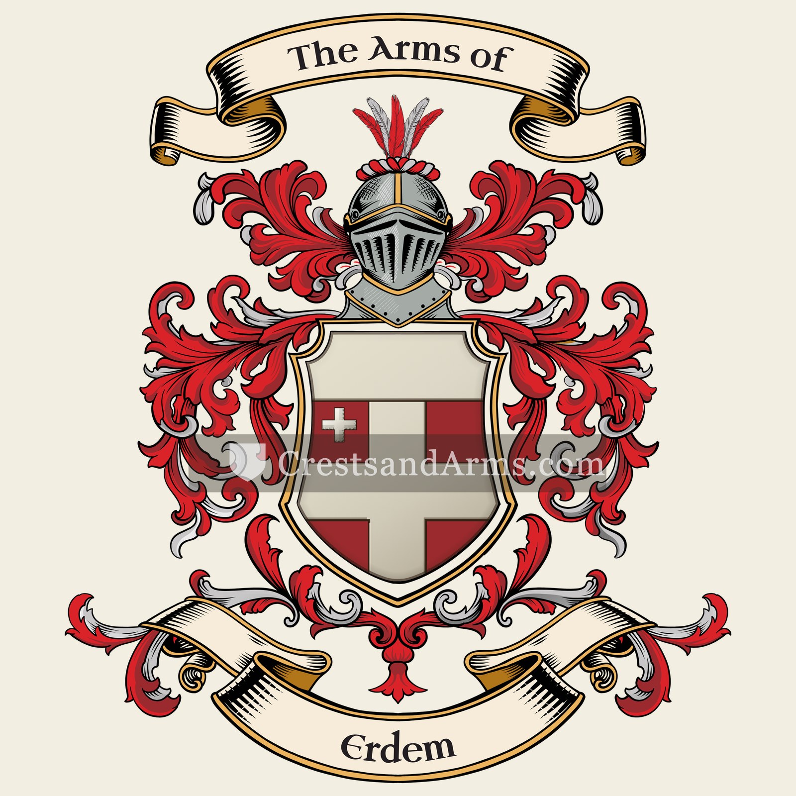 The Erdem coat of arms, drawn from the recorded blazon