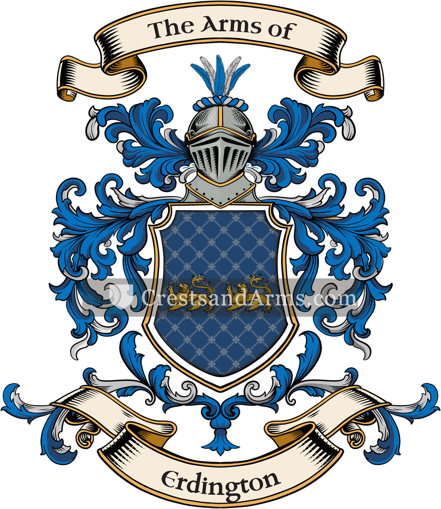 The Erdington coat of arms, drawn from the recorded blazon