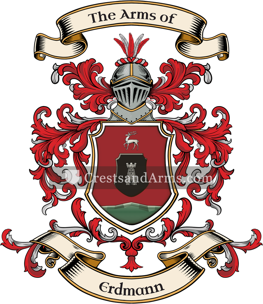 The Erdmann coat of arms, drawn from the recorded blazon
