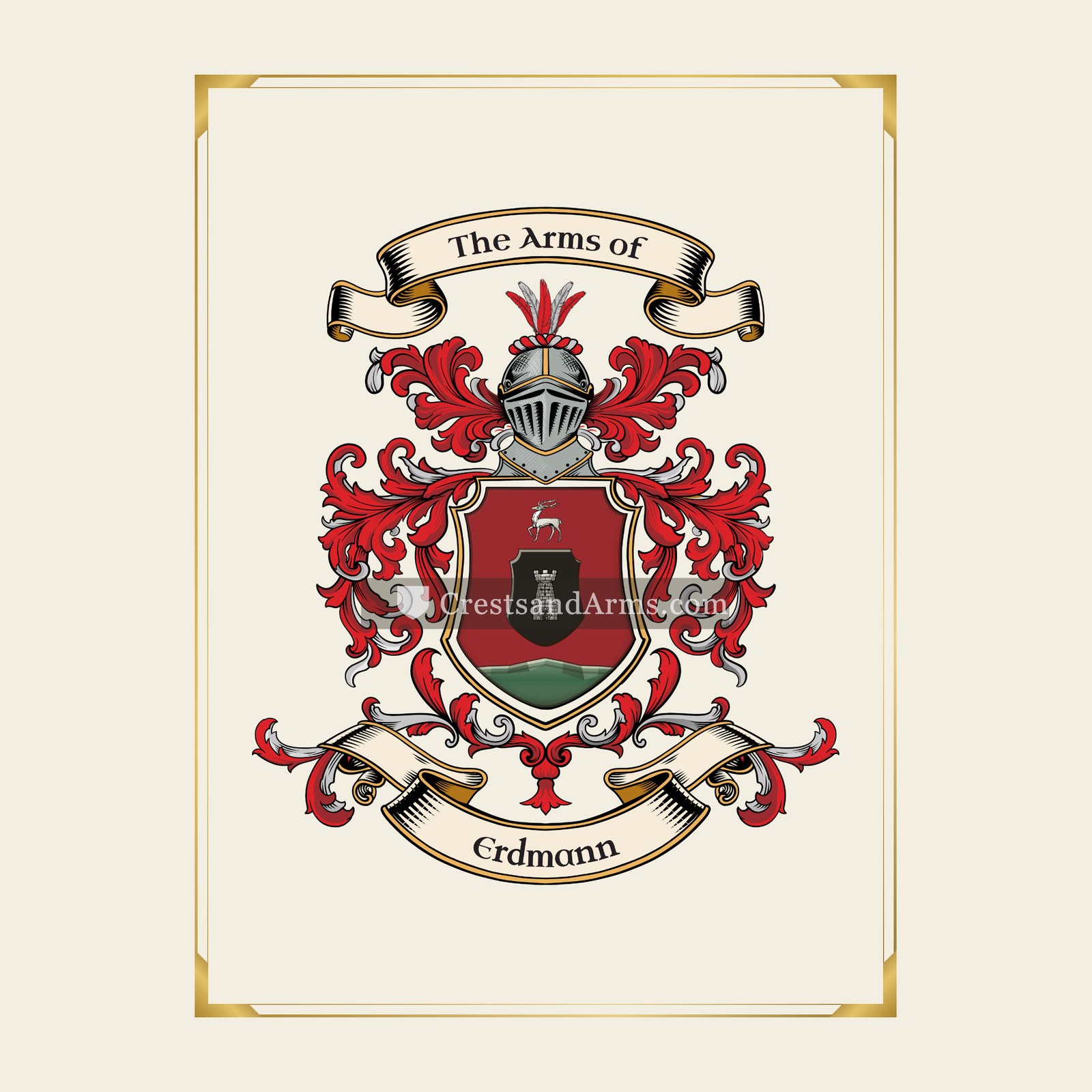 With gold border