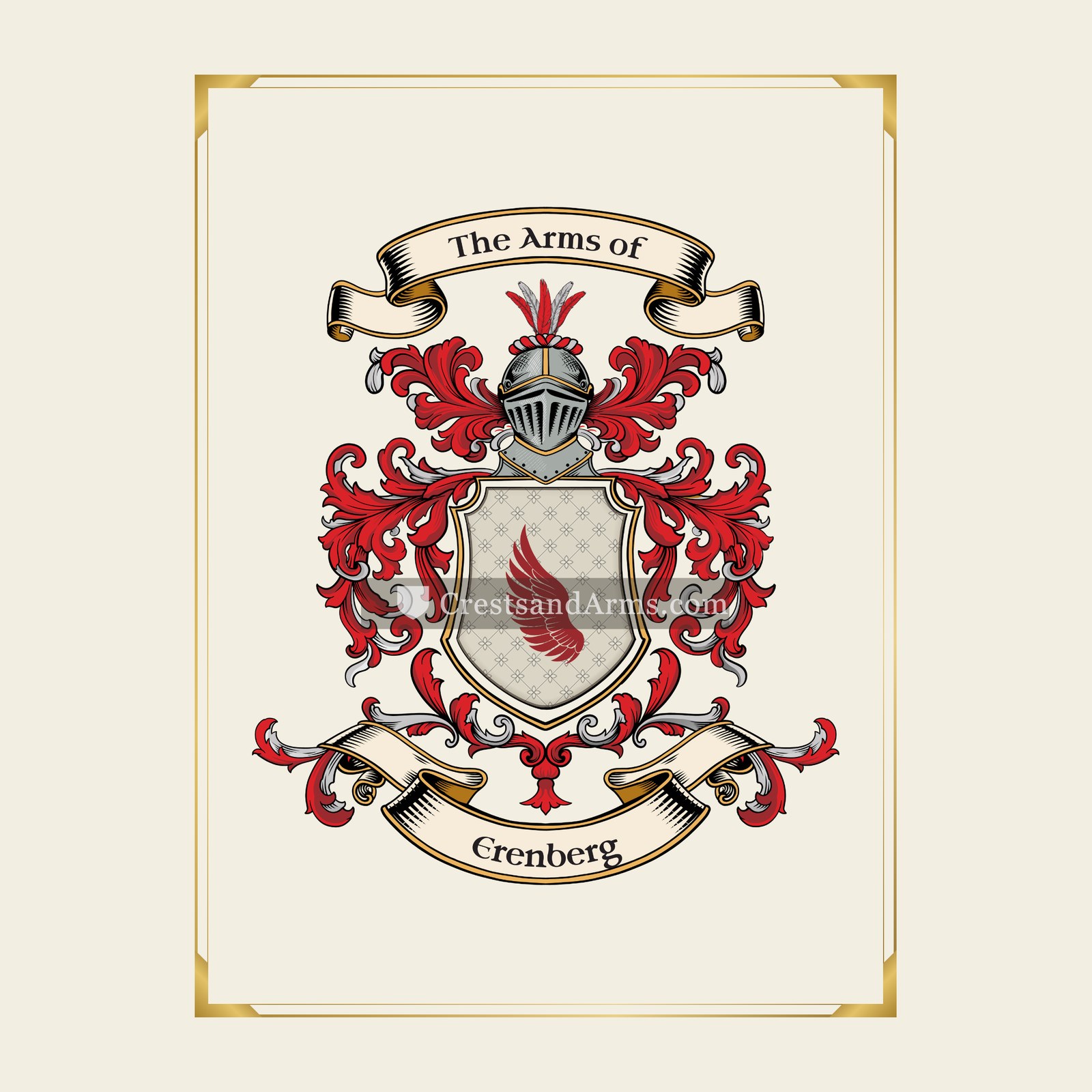 With gold border
