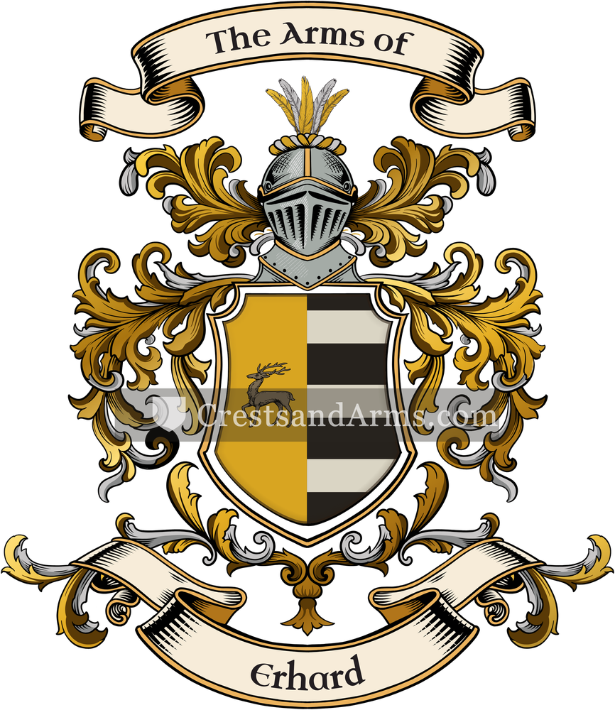 The Erhard coat of arms, drawn from the recorded blazon