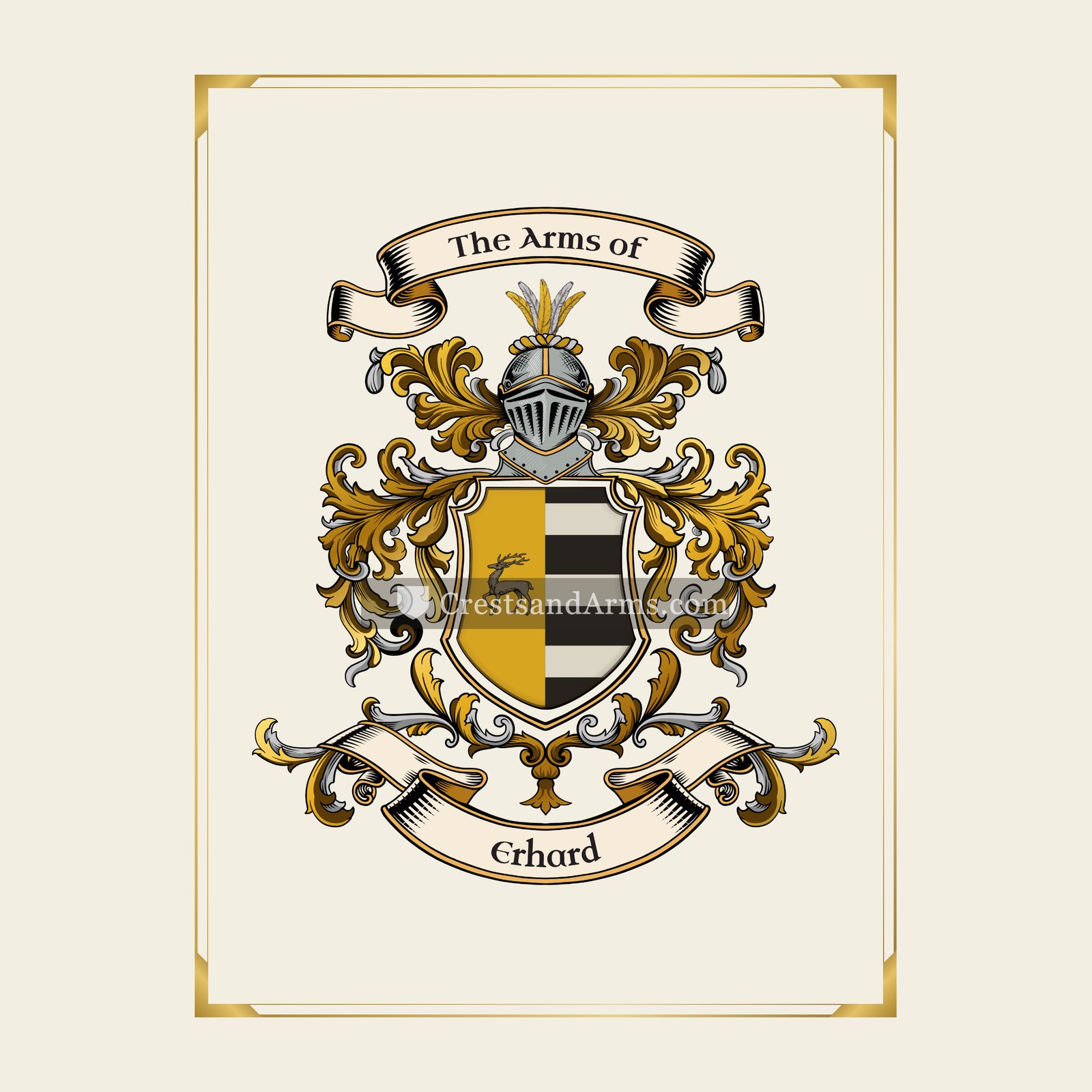 With gold border