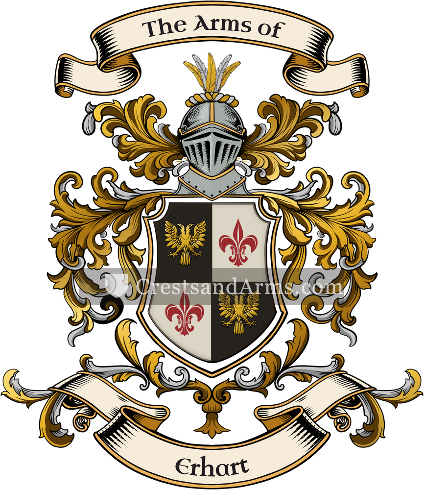 The Erhart coat of arms, drawn from the recorded blazon