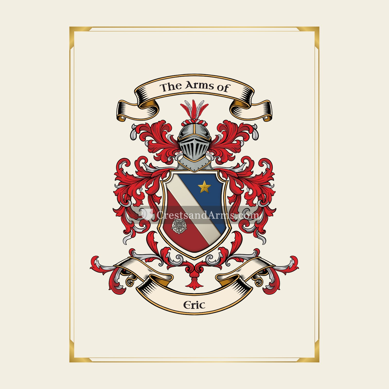 With gold border