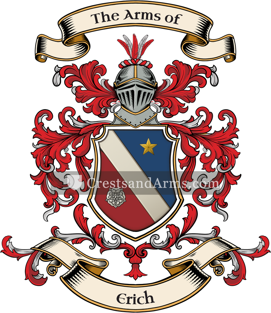 The Erich coat of arms, drawn from the recorded blazon