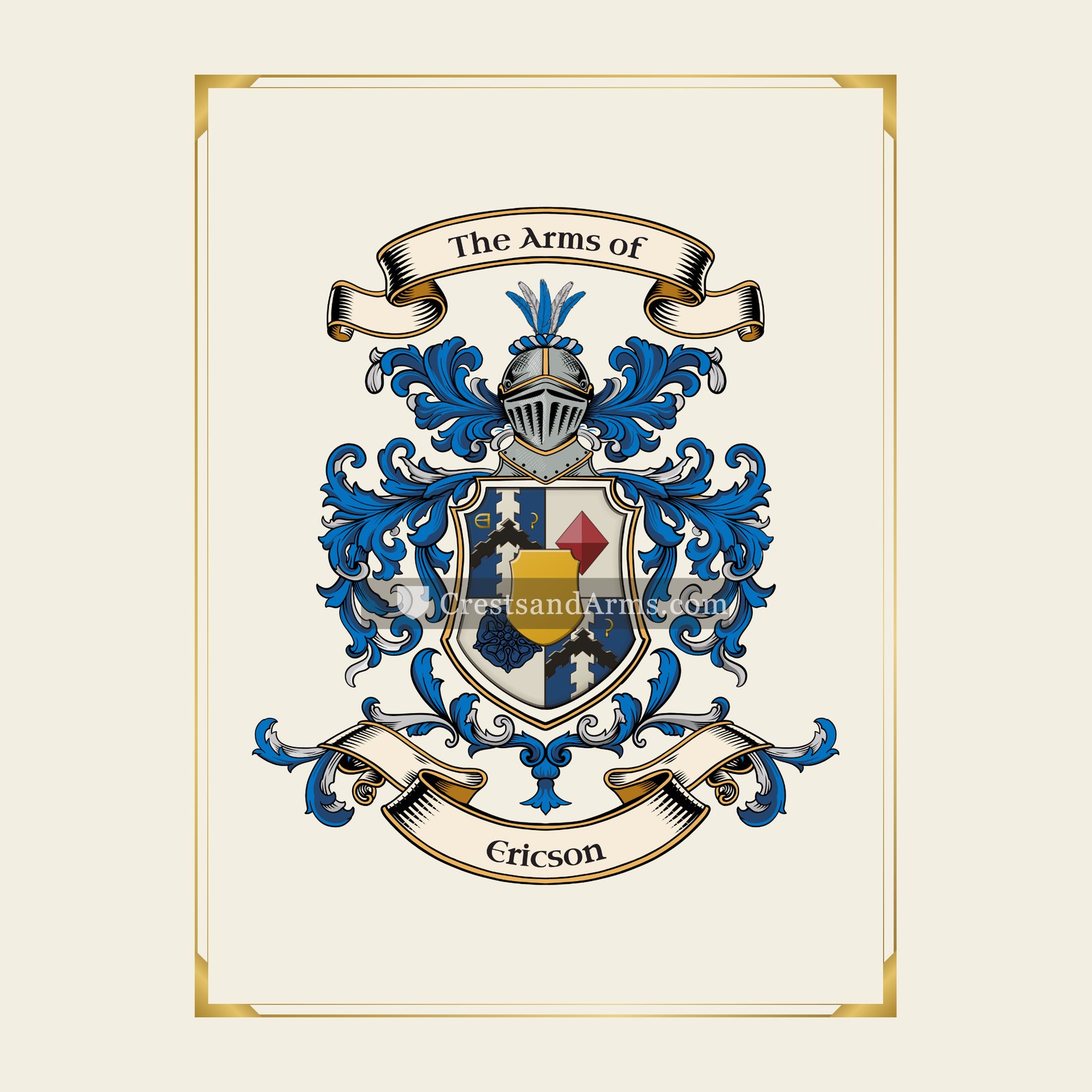 With gold border
