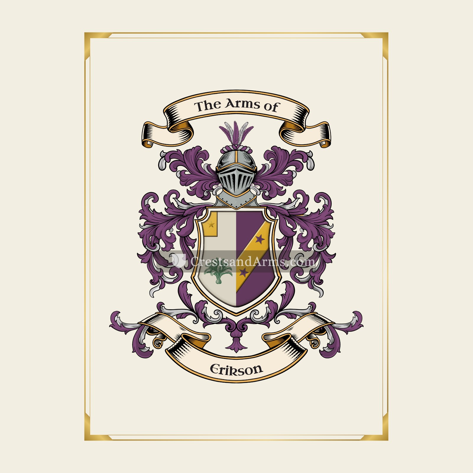 With gold border