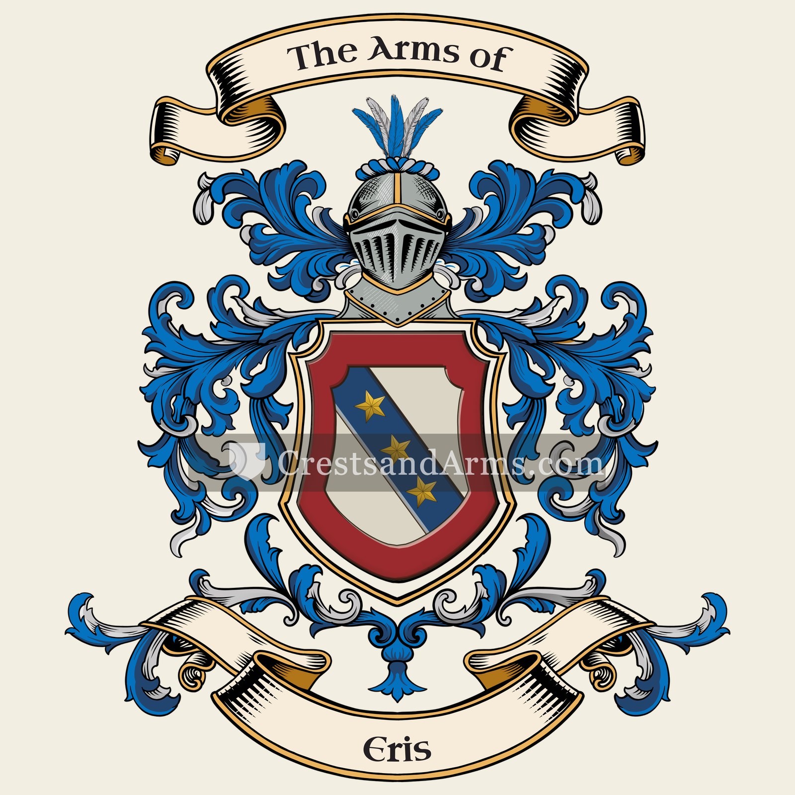 The Eris coat of arms, drawn from the recorded blazon