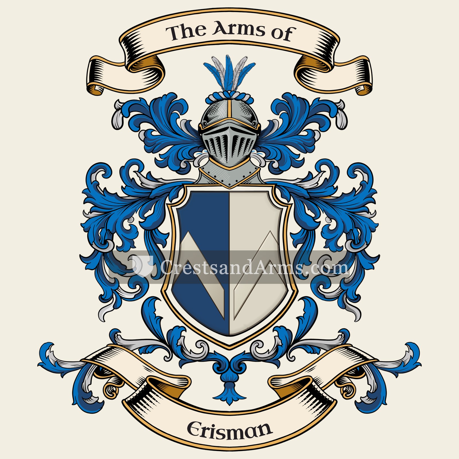 The Erisman coat of arms, drawn from the recorded blazon
