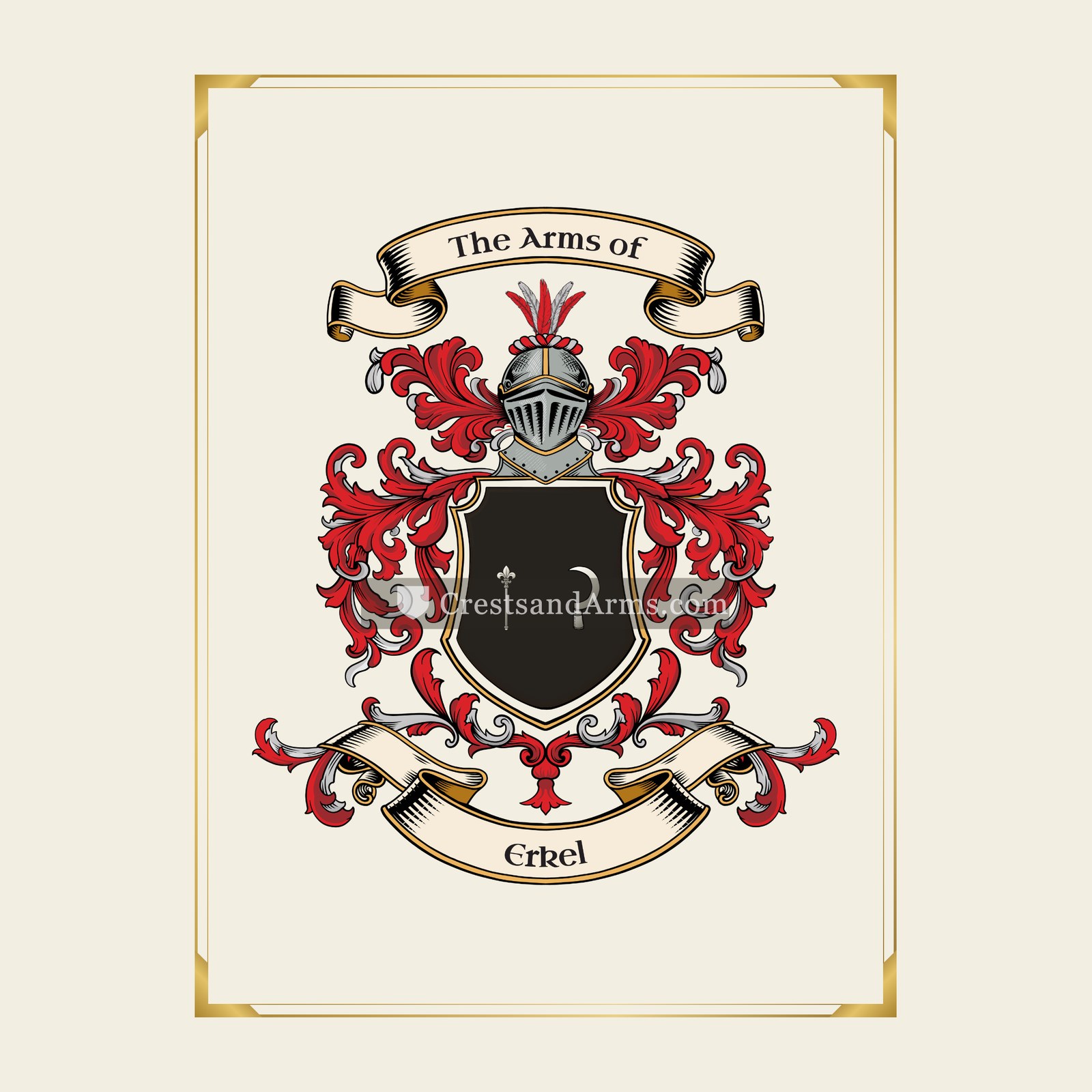 With gold border