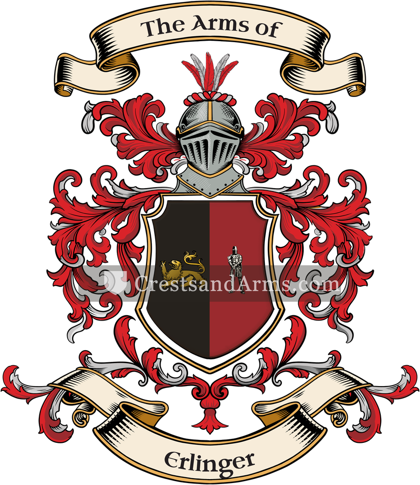 The Erlinger coat of arms, drawn from the recorded blazon