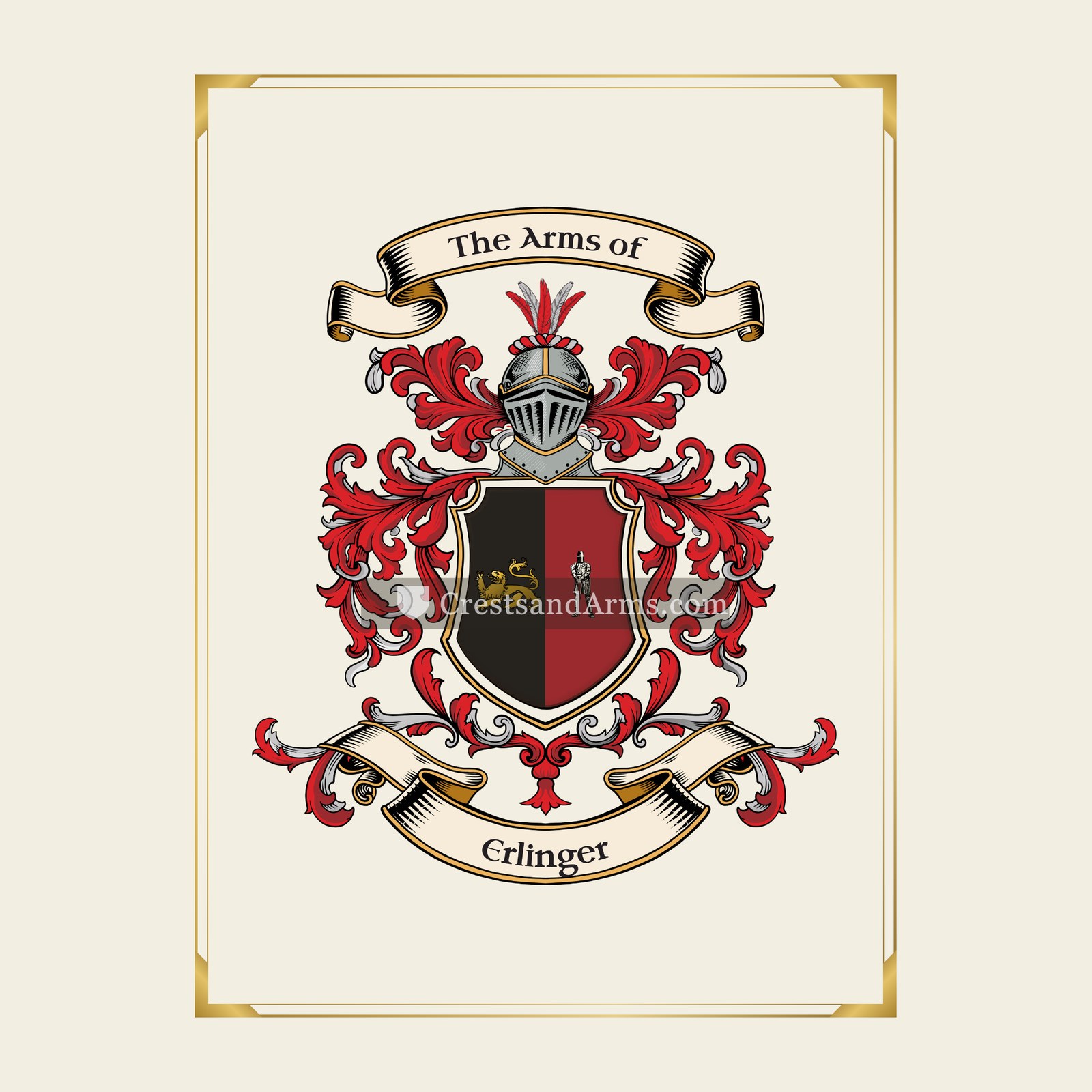 With gold border