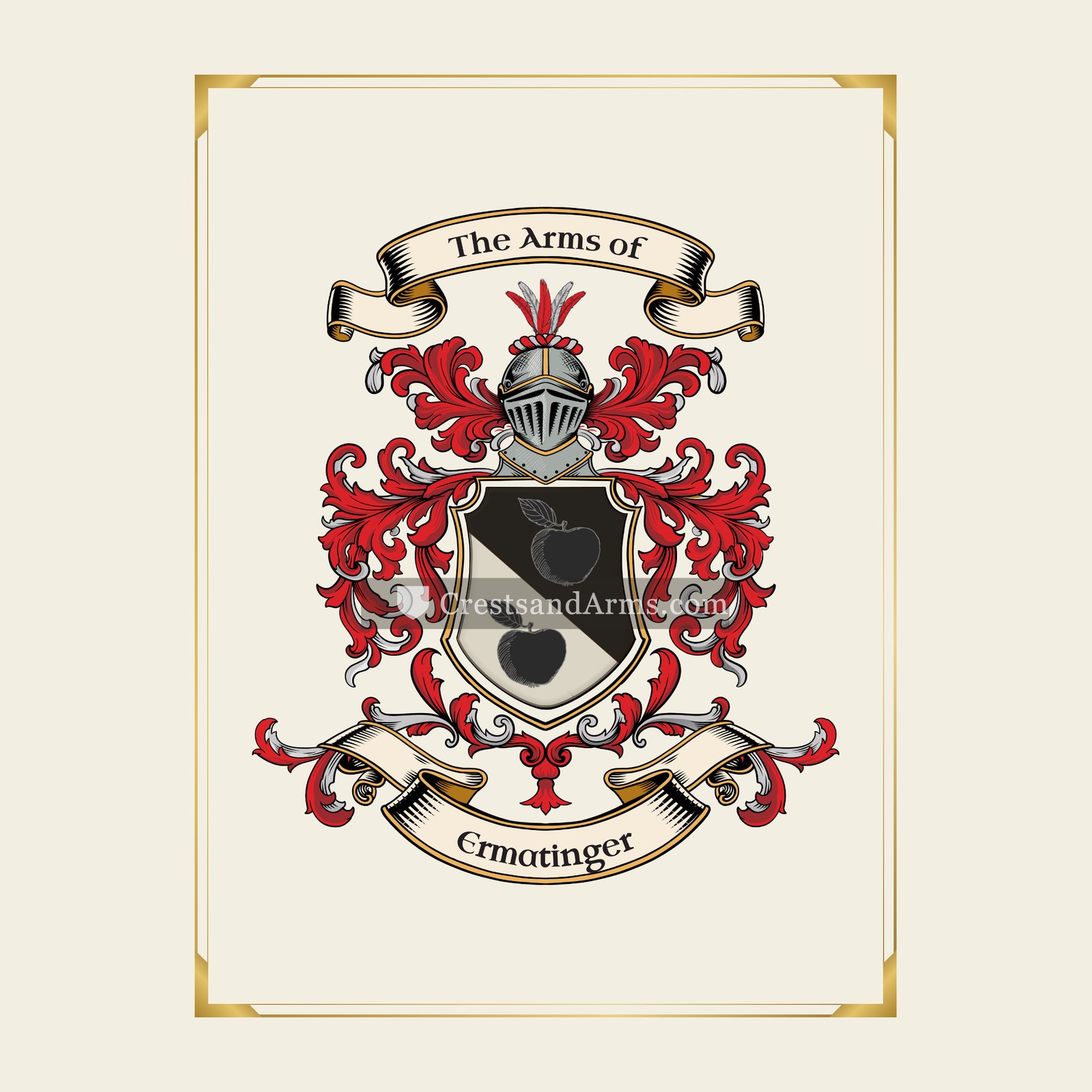 With gold border