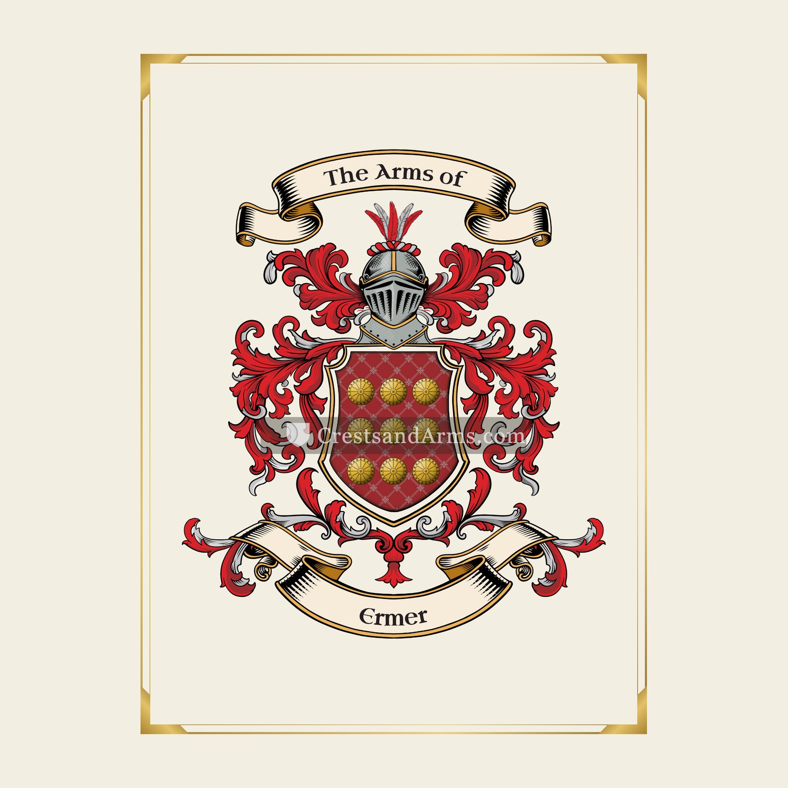 With gold border