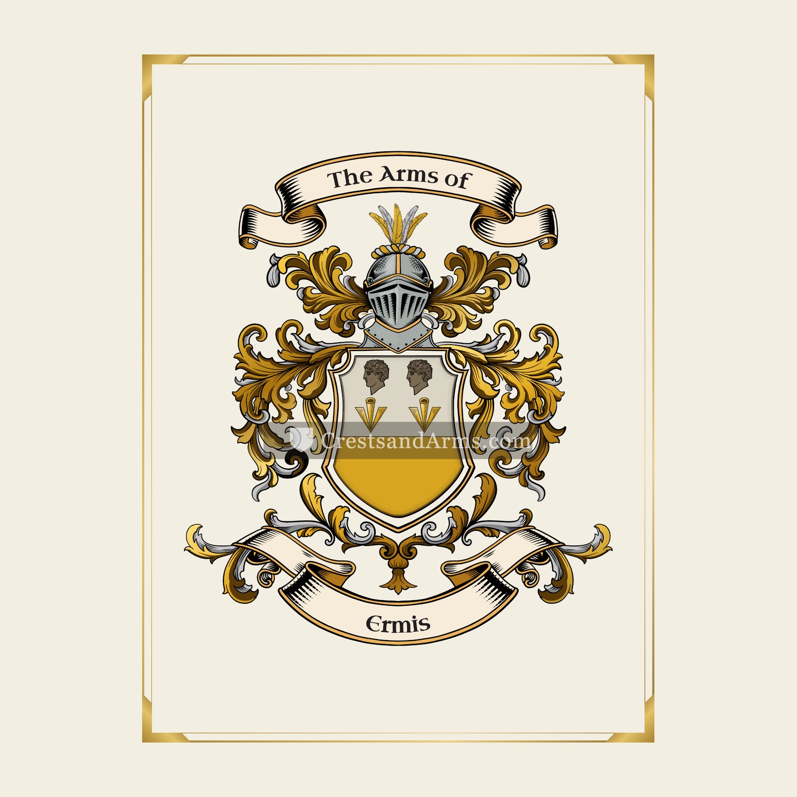 With gold border