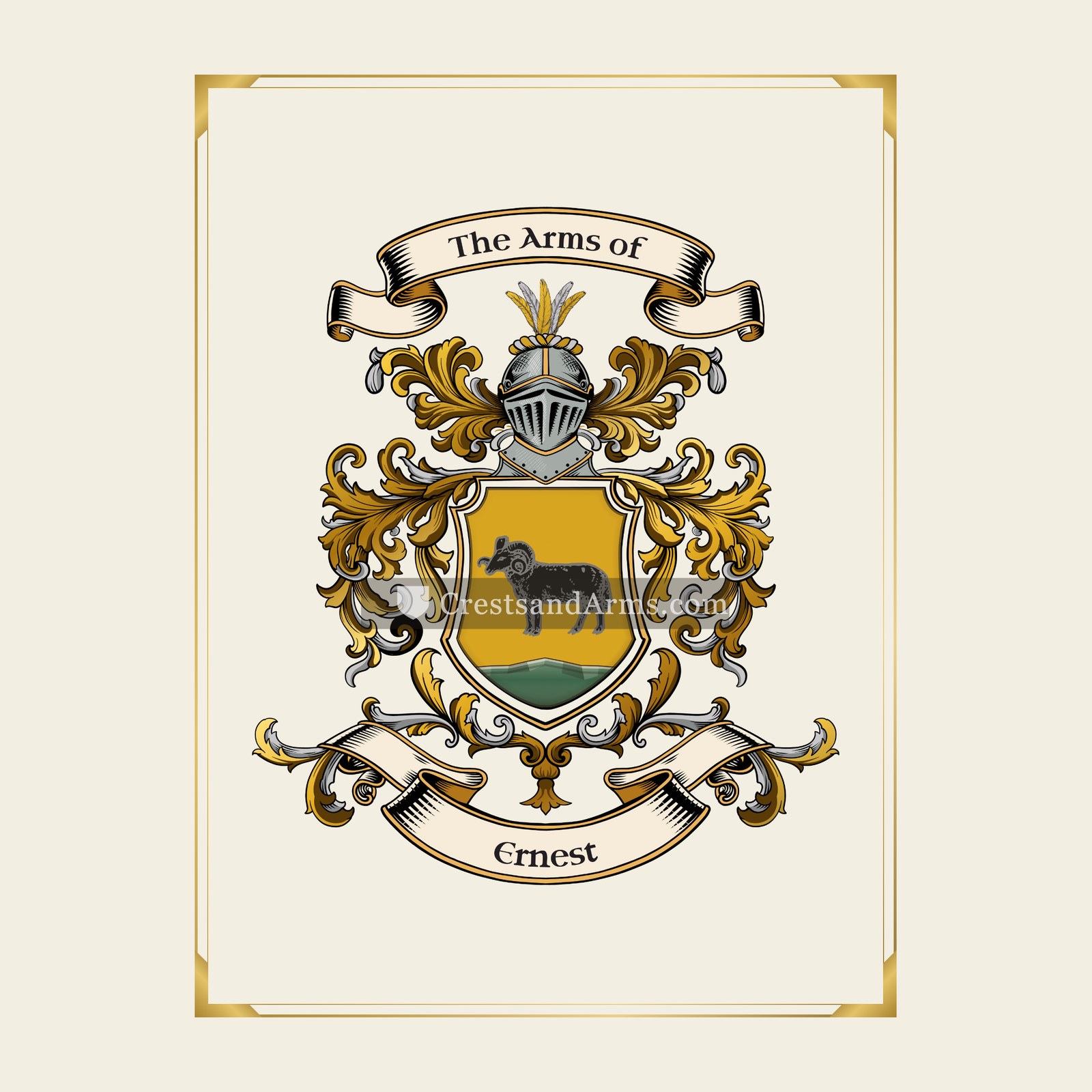 With gold border