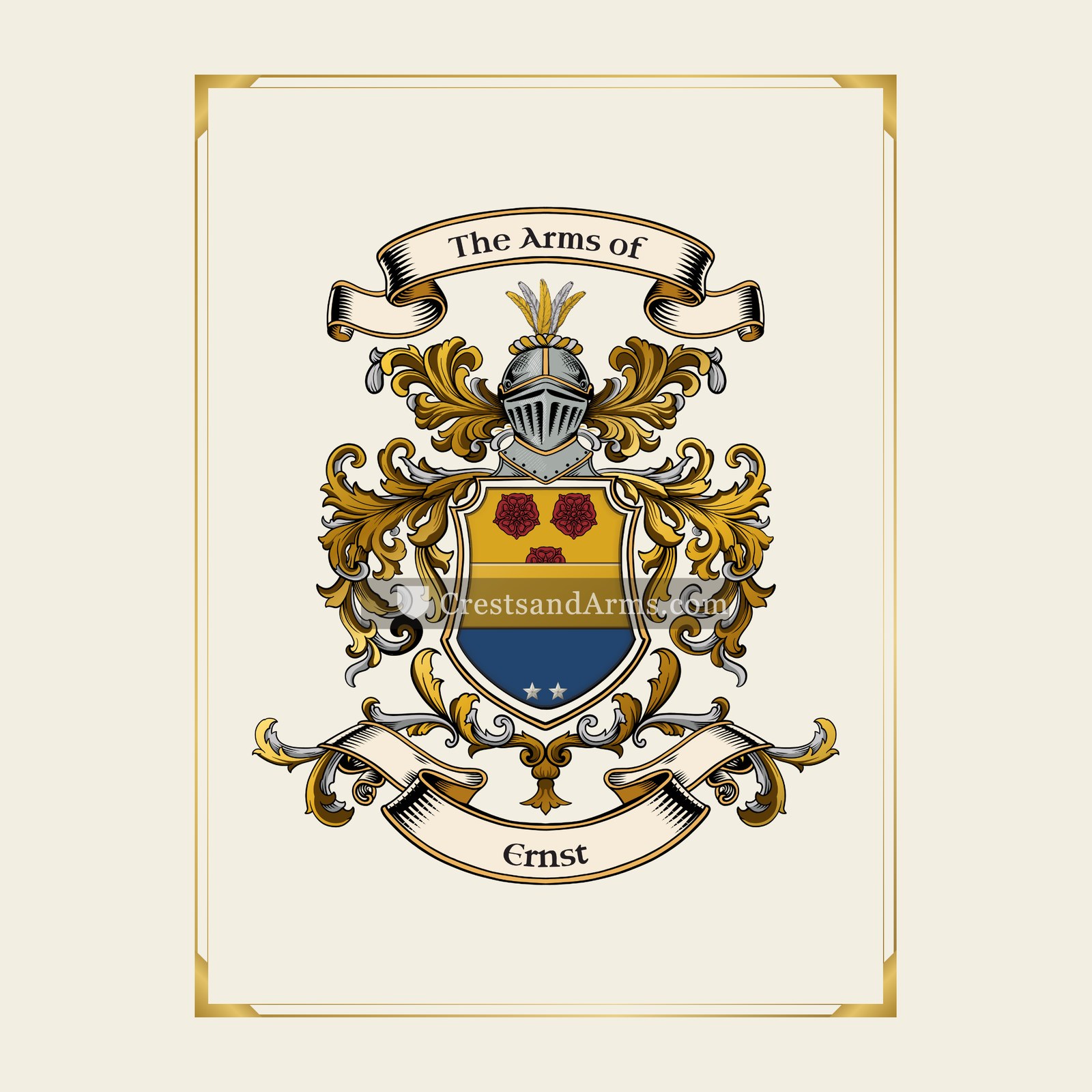 With gold border