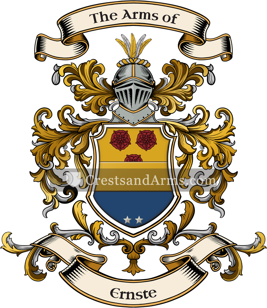 The Ernste coat of arms, drawn from the recorded blazon