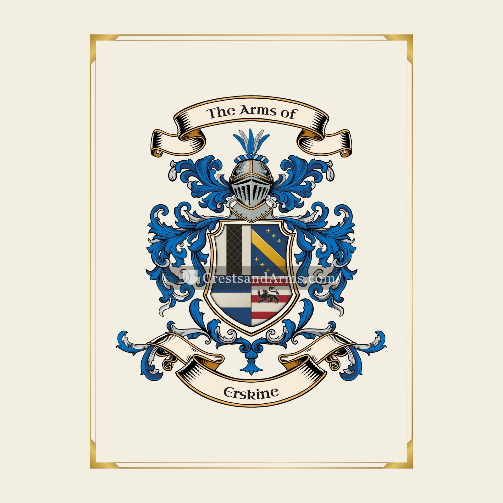 With gold border