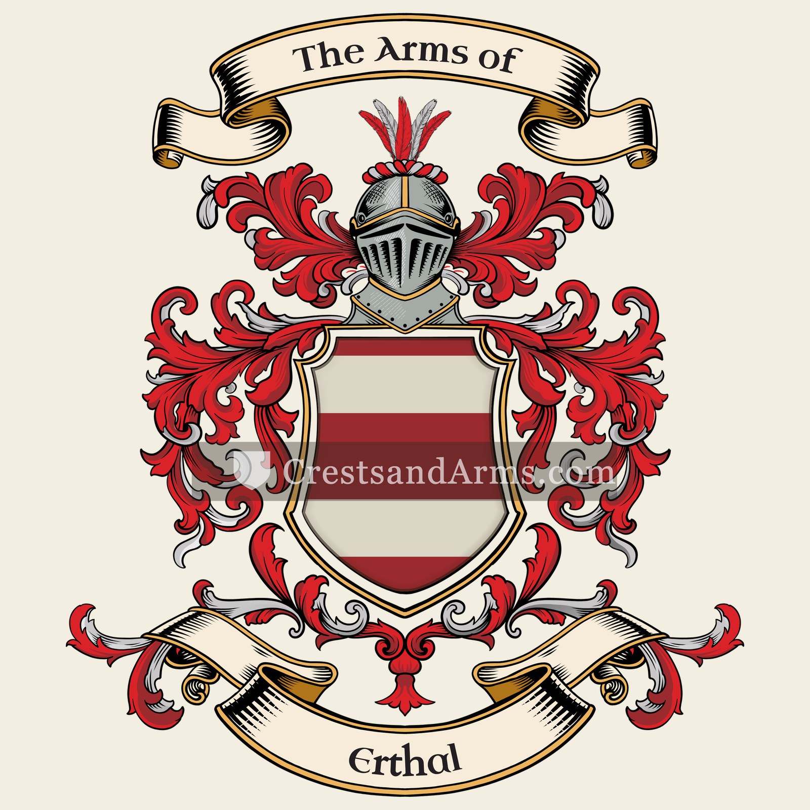 The Erthal coat of arms, drawn from the recorded blazon