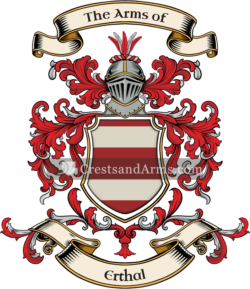 The Erthal coat of arms, drawn from the recorded blazon