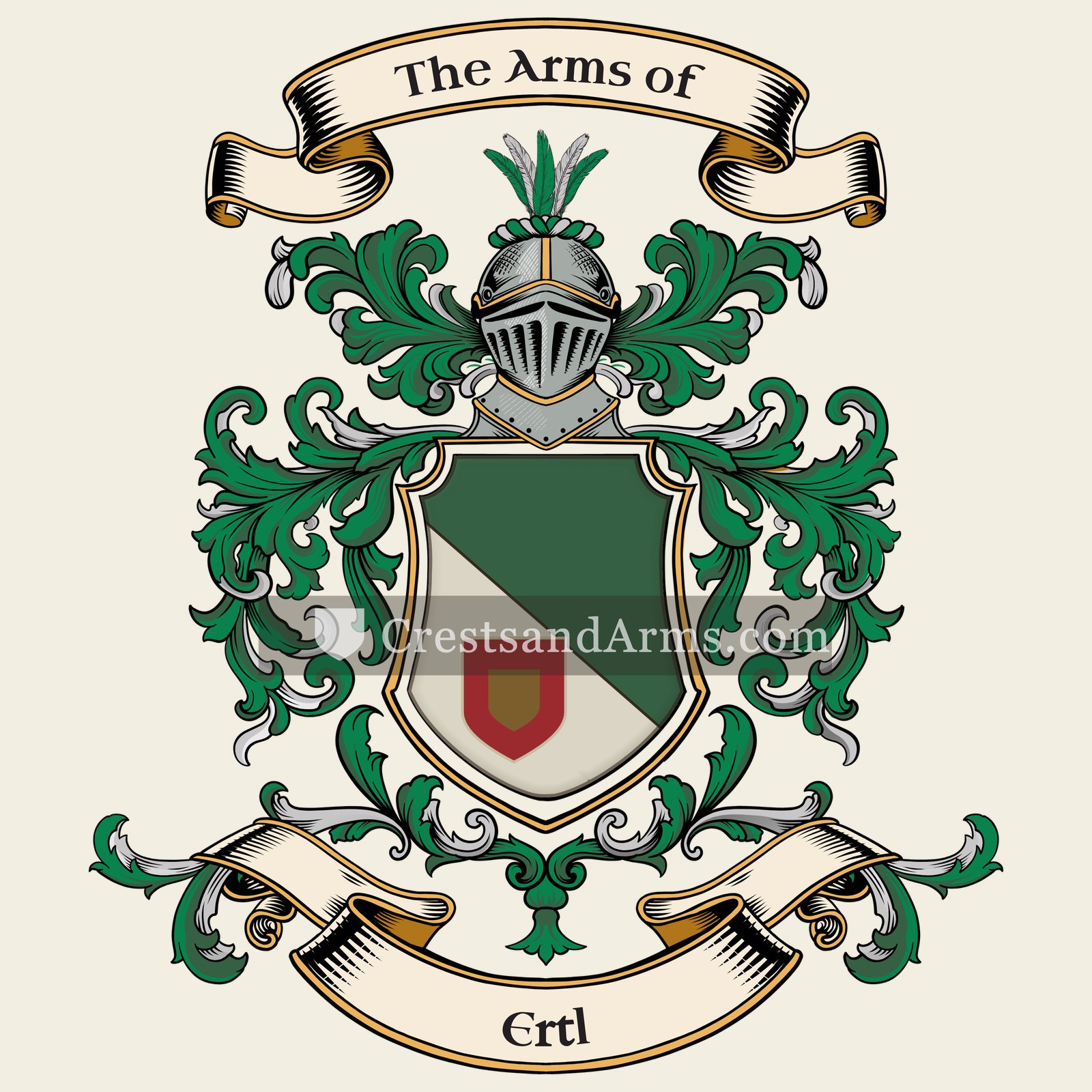The Ertl coat of arms, drawn from the recorded blazon