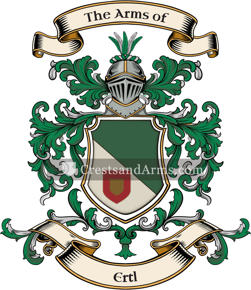 The Ertl coat of arms, drawn from the recorded blazon