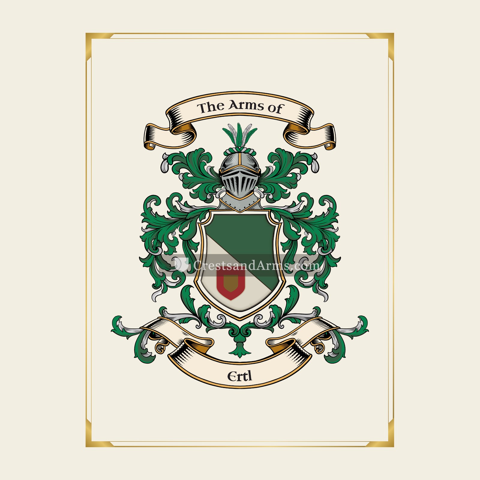 With gold border
