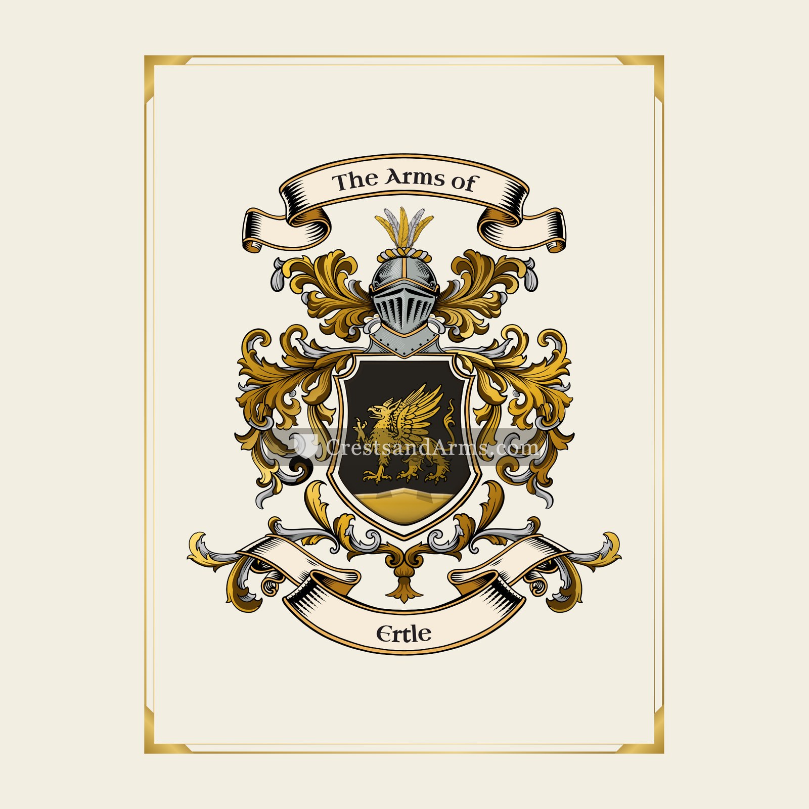 With gold border