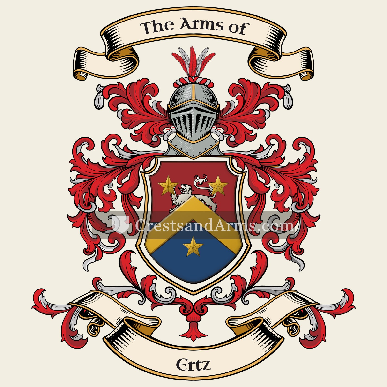The Ertz coat of arms, drawn from the recorded blazon