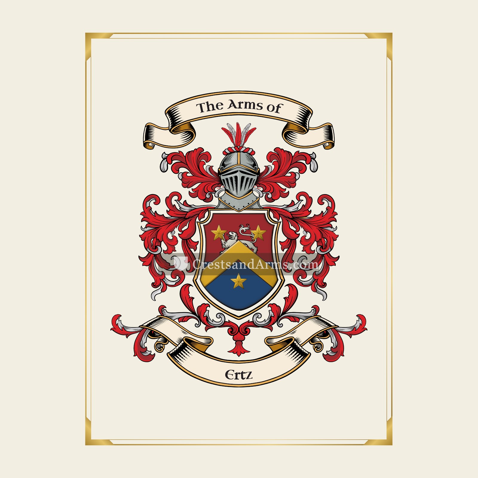 With gold border
