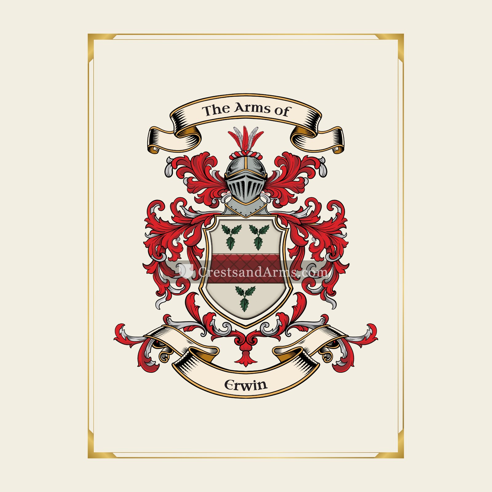 With gold border