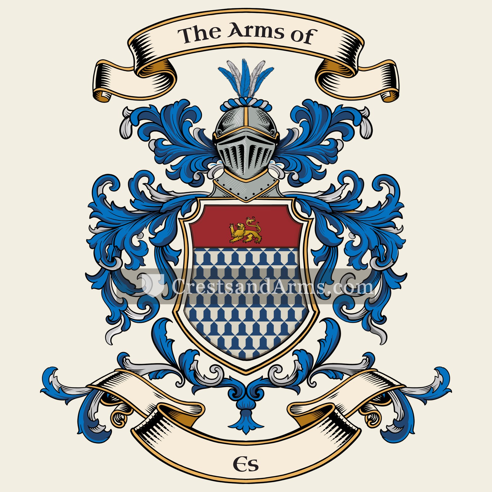 The Es coat of arms, drawn from the recorded blazon