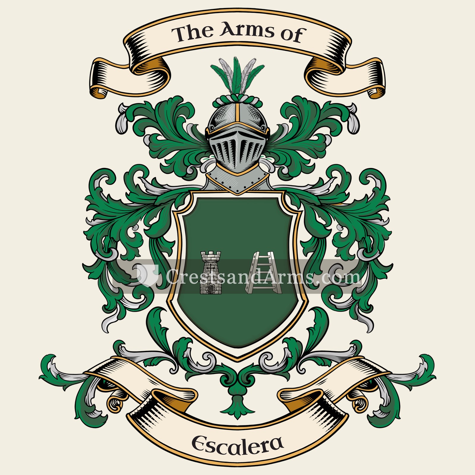 The Escalera coat of arms, drawn from the recorded blazon