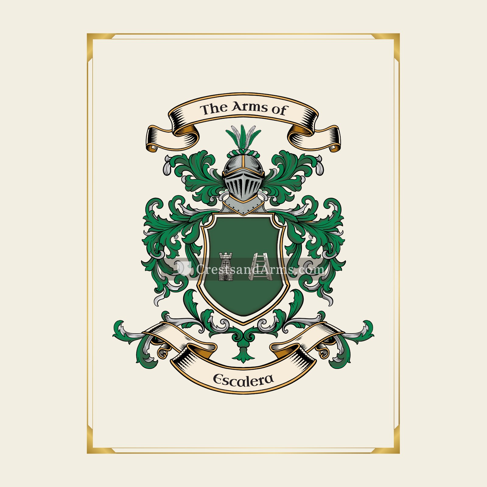 With gold border