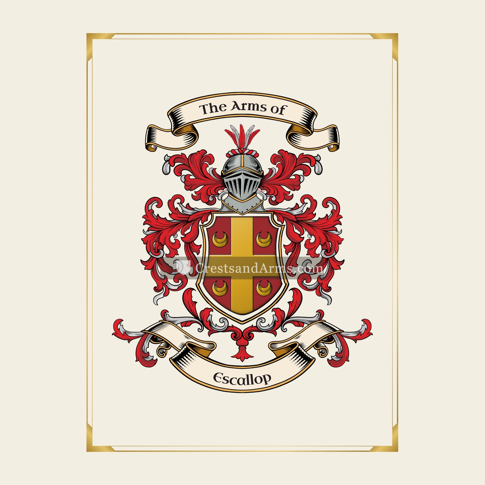 With gold border