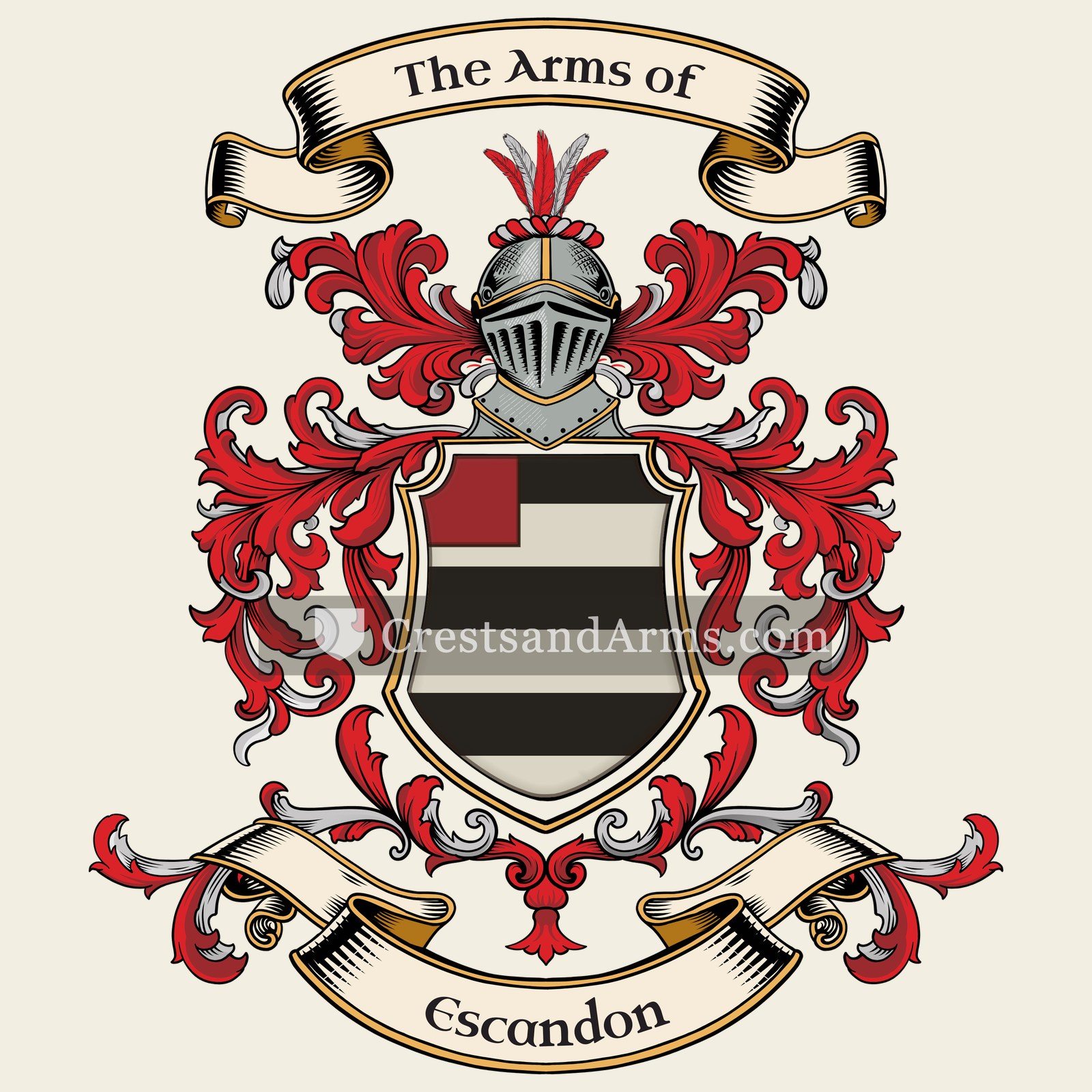 The Escandon coat of arms, drawn from the recorded blazon