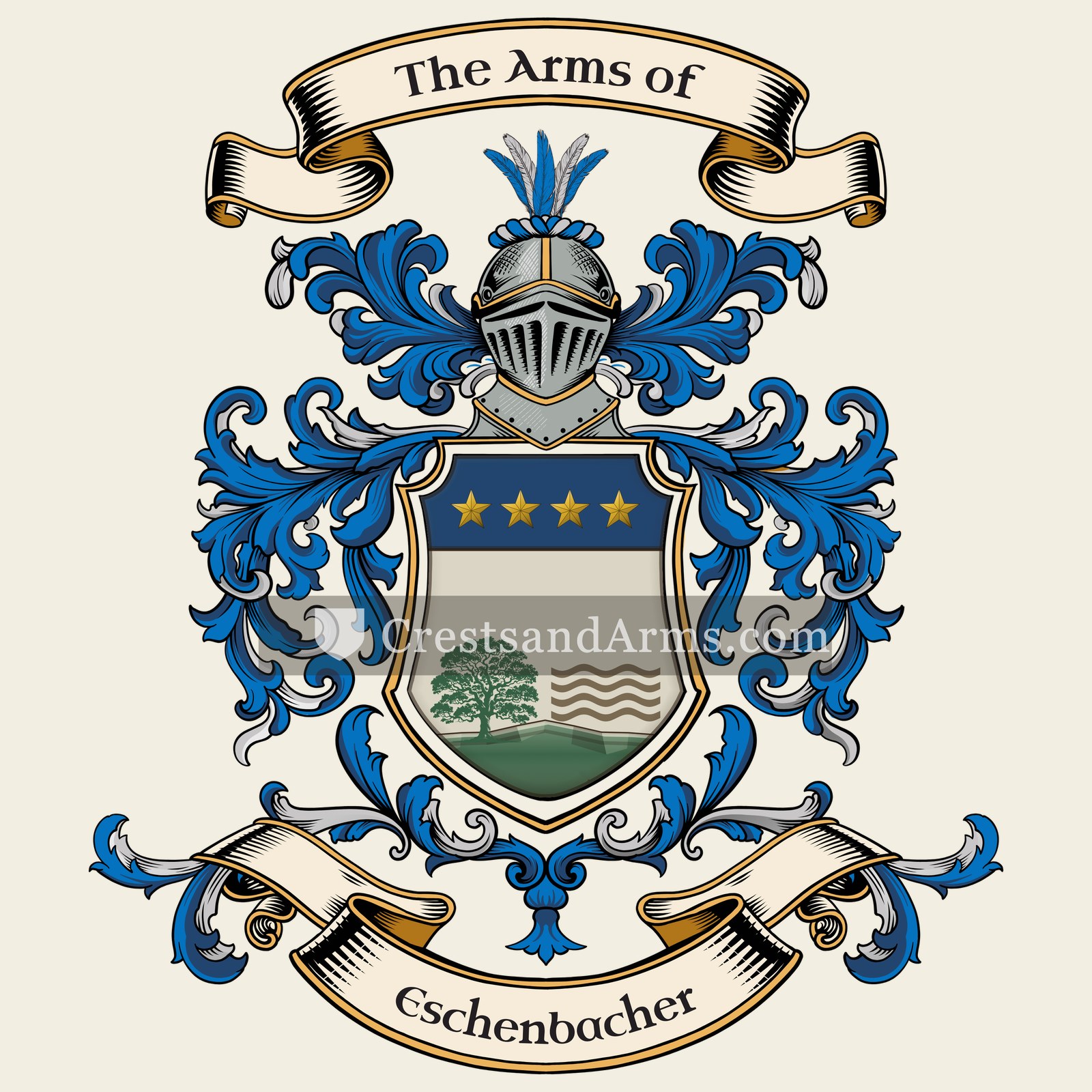The Eschenbacher coat of arms, drawn from the recorded blazon