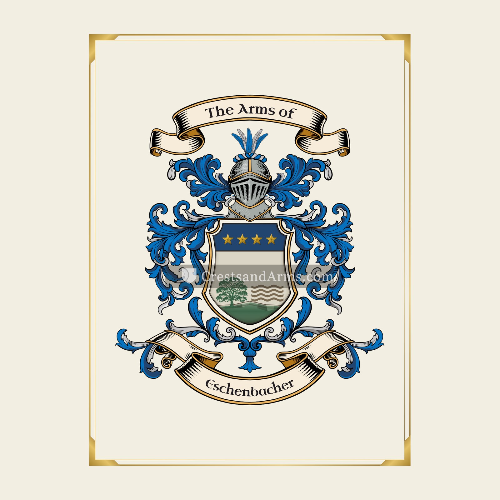 With gold border